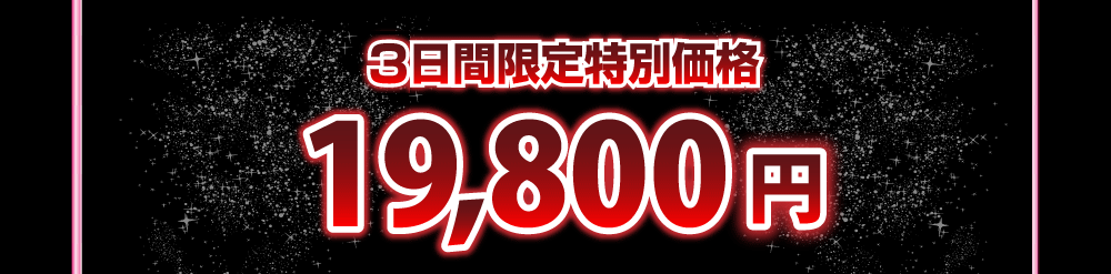 3日間限定→特別価格　19,800円